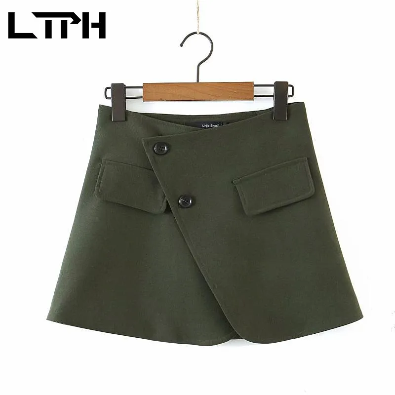 LTPH-Paquete de cintura alta de pana para mujer, falda a la cadera, traje de diseño, Chaqueta corta ajustada, conjunto de dos piezas, otoño 2020