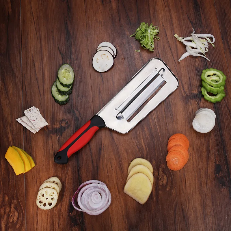 Овощерезка двойной 2 ломтика лезвие нож для нарезки рыбы Весы очиститель ножи