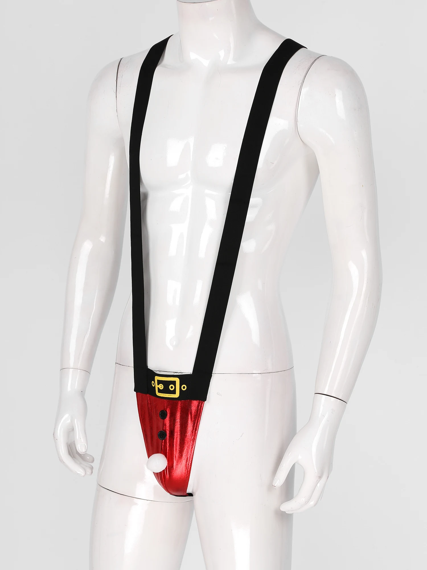 Мужские рождественские стринги с красным перекрестным крестом блестящие