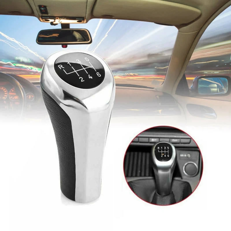 6 скоростей ручка переключения передач черный и хром блеск для BMW E60 E61 E65 E81 E83 E84 E87