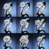 ladies fashion luxury jewelry 925 standard silver ring inlaid zircon jewelry engagement wedding party jewelry anniversary gift