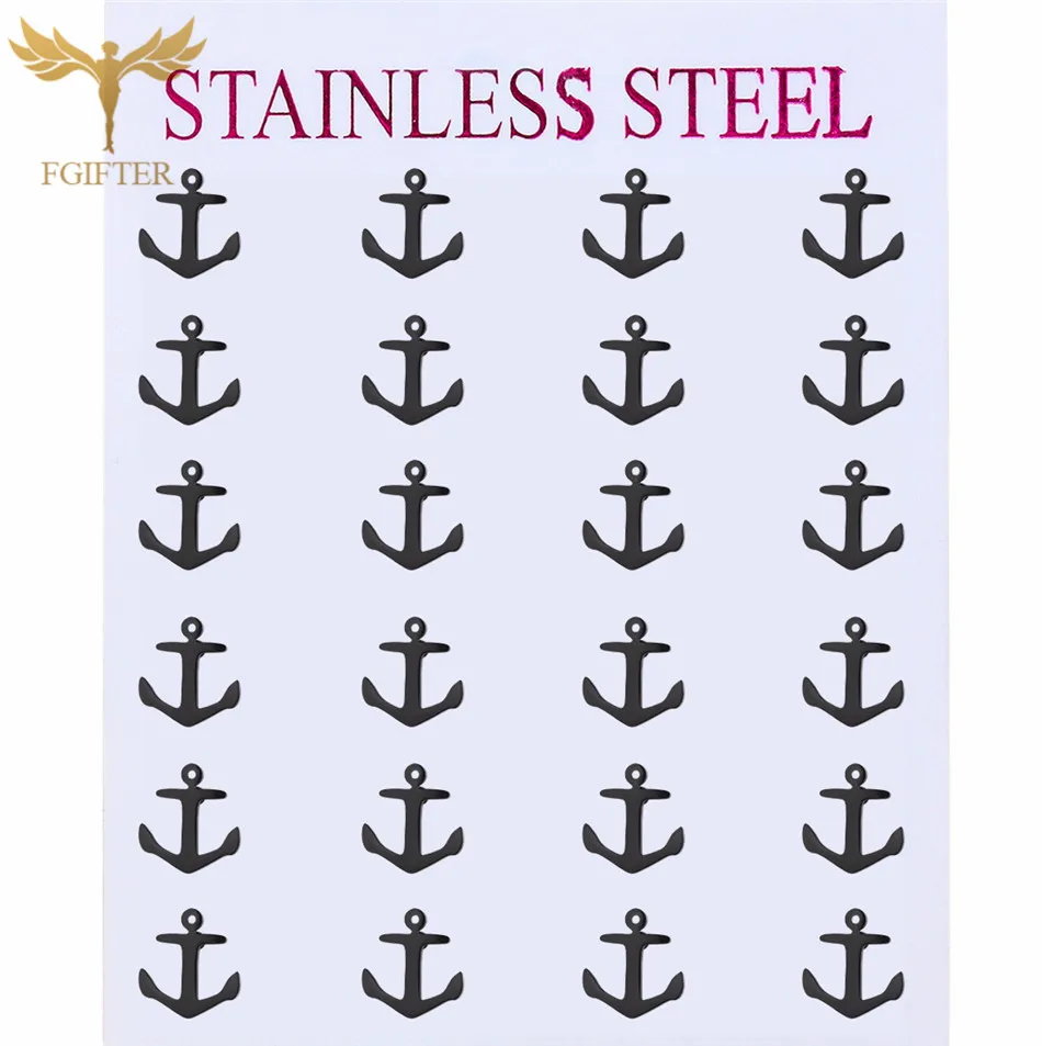

Men Earrings Black Anchor Stud Earring Sets Women's Stainless Steel Men Punk Pirate Jewelry 2022 Fashion Jewelry