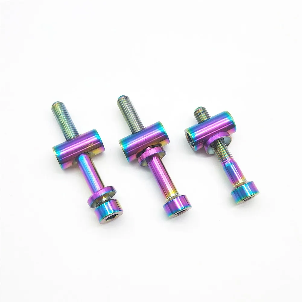 

M5x30/40mm Bicycle Thomson Seatposts Titanium Ti Bolts+Barrel Nut Washers TC4 Titanium Alloy Seat Rod Screw colorful Fixed Bow