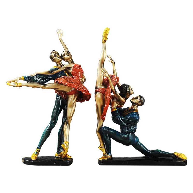 

Фигурки балерины в европейском стиле ретро, декоративные фигурки балерины из смолы, украшение для стола, аксессуары для украшения дома и св...