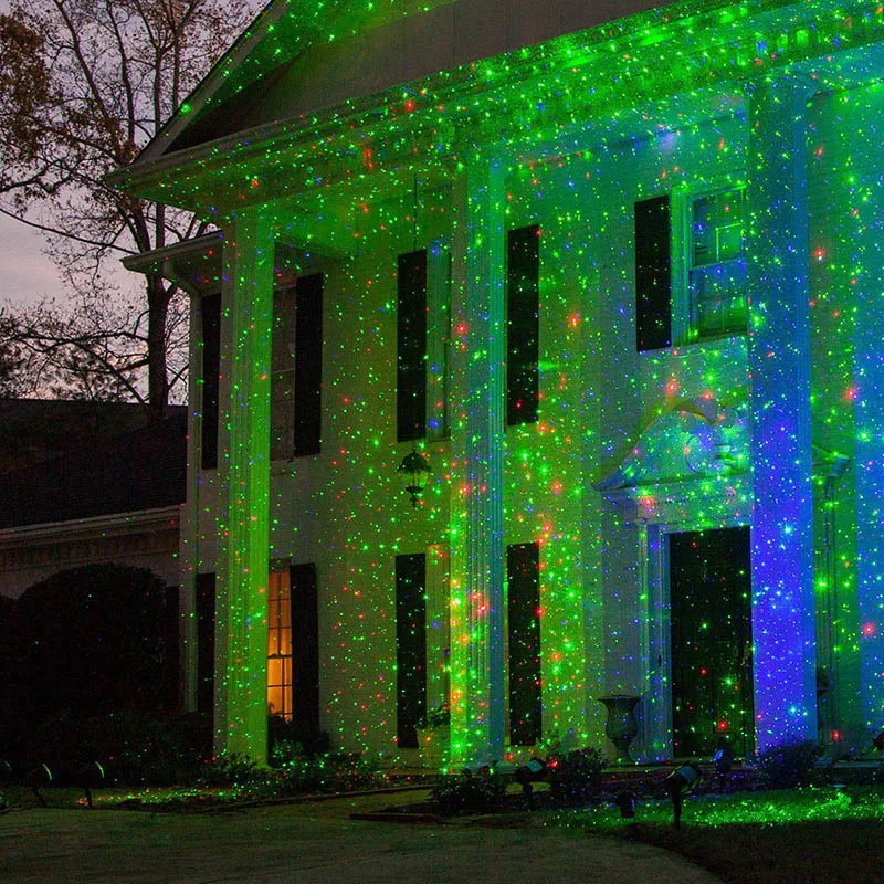 RGB Душ открытый движение звезды Лазерная лампа дистанционного Рождественские огни Сад водонепроницаемый IP65 Рождество праздничное украшение для дома