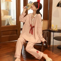 2021 womens pajamas set v neck design japanese high grade like home clothes large size also wear in outdoor