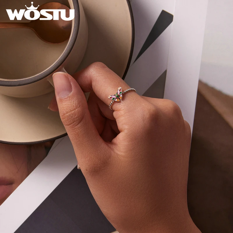 Женские открытые кольца в виде бабочки из серебра 925 пробы | Украшения и