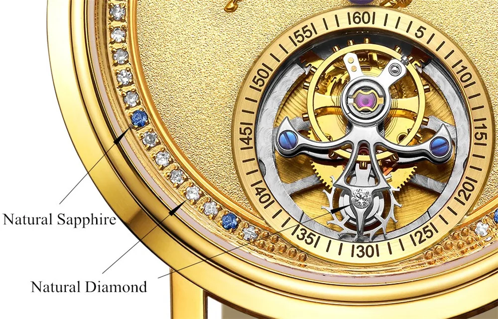 2020 натуральный бриллиант нефритовый Для мужчин Tourbillon механические часы