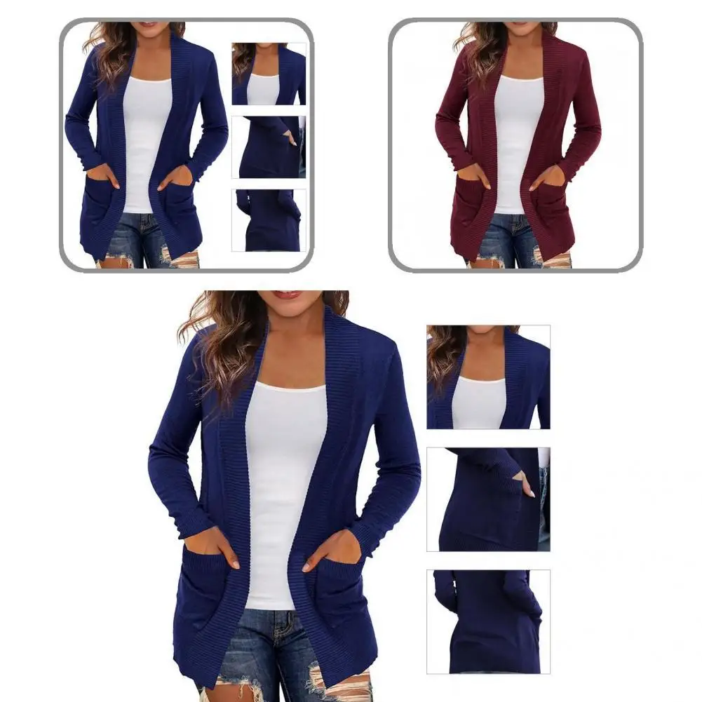 

Women Sweater Skin Affinity Solid Color Close-fitting Knitted Women Cardigan Sweater Cardigan Coat for Dating