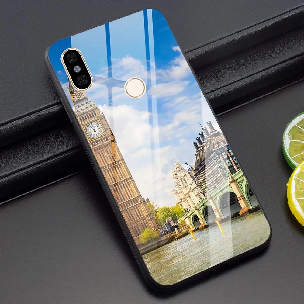 Big Ben Phone Cover For Redmi 4X Tempered Glass Case Mi A1 A2 8 Lite 9 Poco F1 6A Note5/6/7 Pro | Мобильные телефоны и