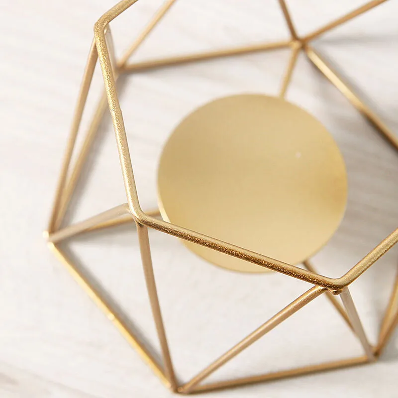 Золотой в виде геометрических фигур подсвечник Ins Nordic Многофункциональный