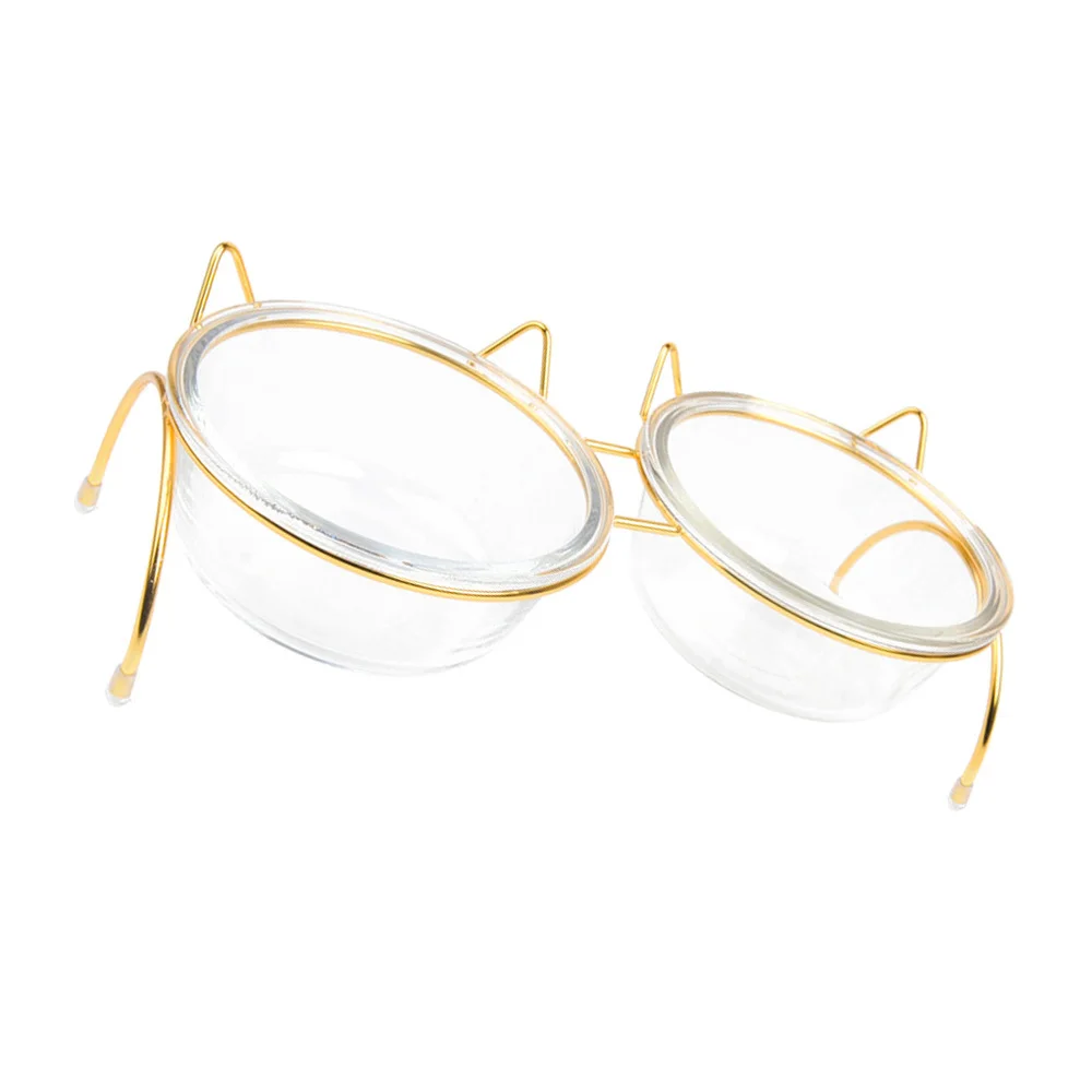 

1pc Pet Food Glass Bowl Pet Cat Food Feeding Bowl Slant Feeding Bowl (Single)