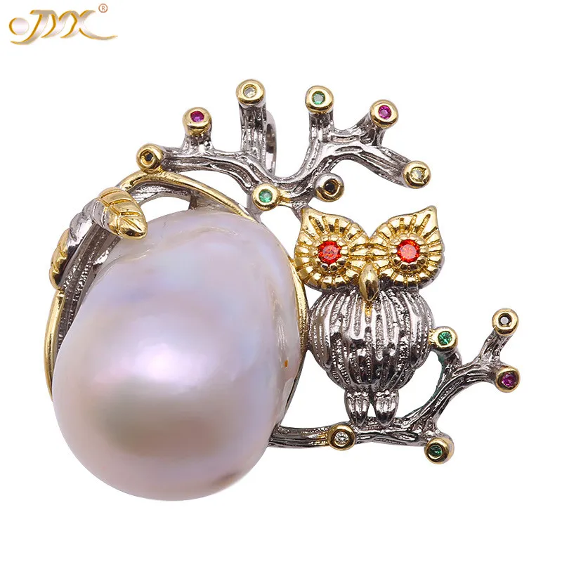 JYX уникальная счастливая Сова Подлинная брошь в стиле барокко 16*22 мм Брошь с