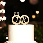 Парные деревенские Кольца На заказ, инициалы, торт, Топпер, свадебный торт, Топпер, каллиграфия, инициальные буквы, персонализированная монограмма, украшение для торта