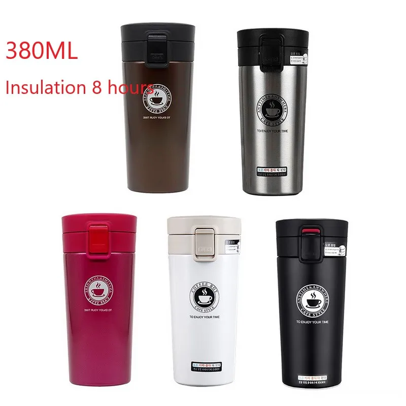 Горячее предложение 380 мл портативная кофейная кружка с двойными стенками из