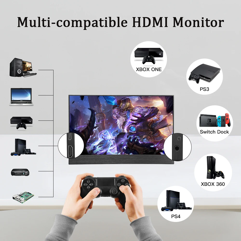 Eyoyo EM12U 12 5 &quotПортативный IPS игровой монитор HDMI ЖК-экран FHD 1920X1080 второй дисплей для