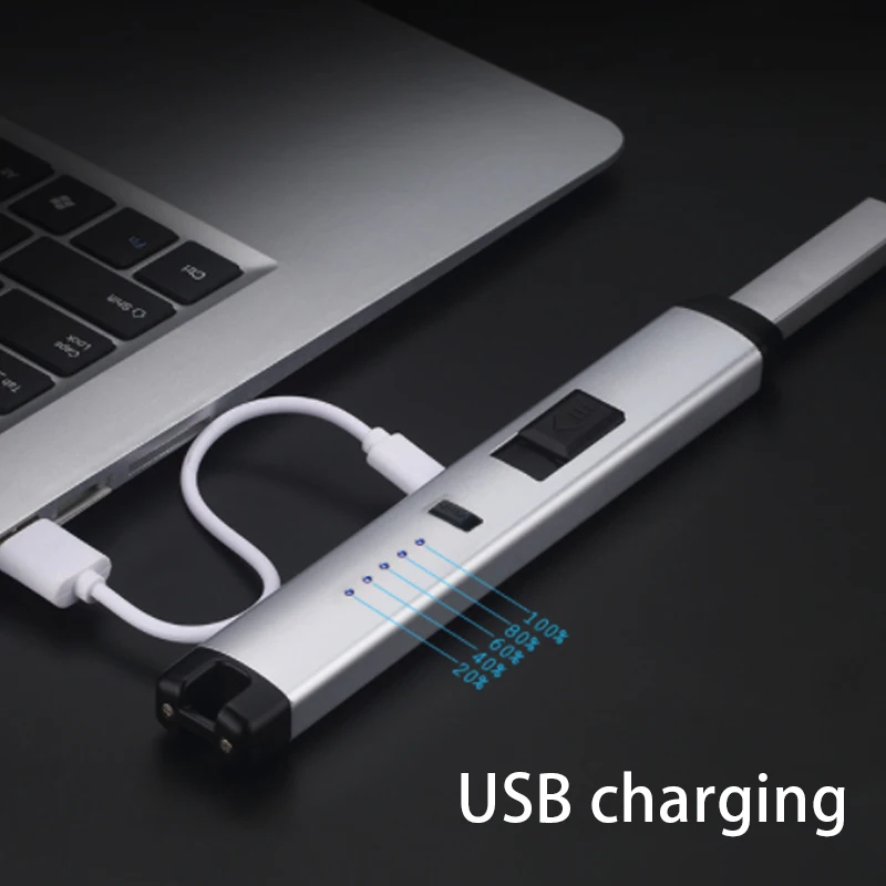 Новая электронная зажигалка с USB зарядкой для кухни барбекю сигарет курение