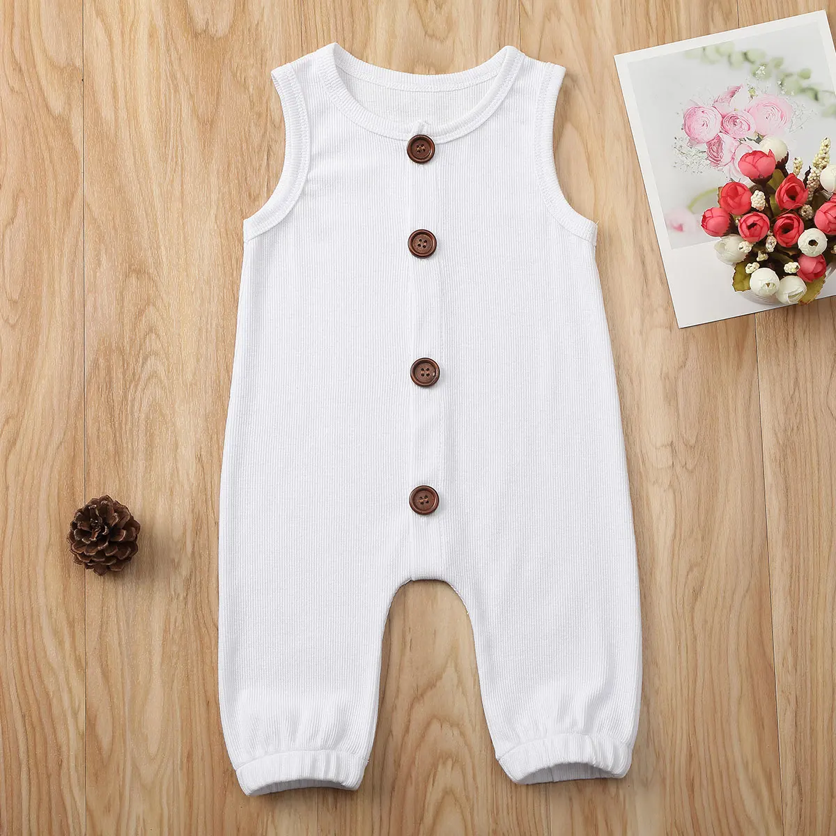 Комбинезон для новорожденных девочек и мальчиков 0-24 месяцев без рукавов