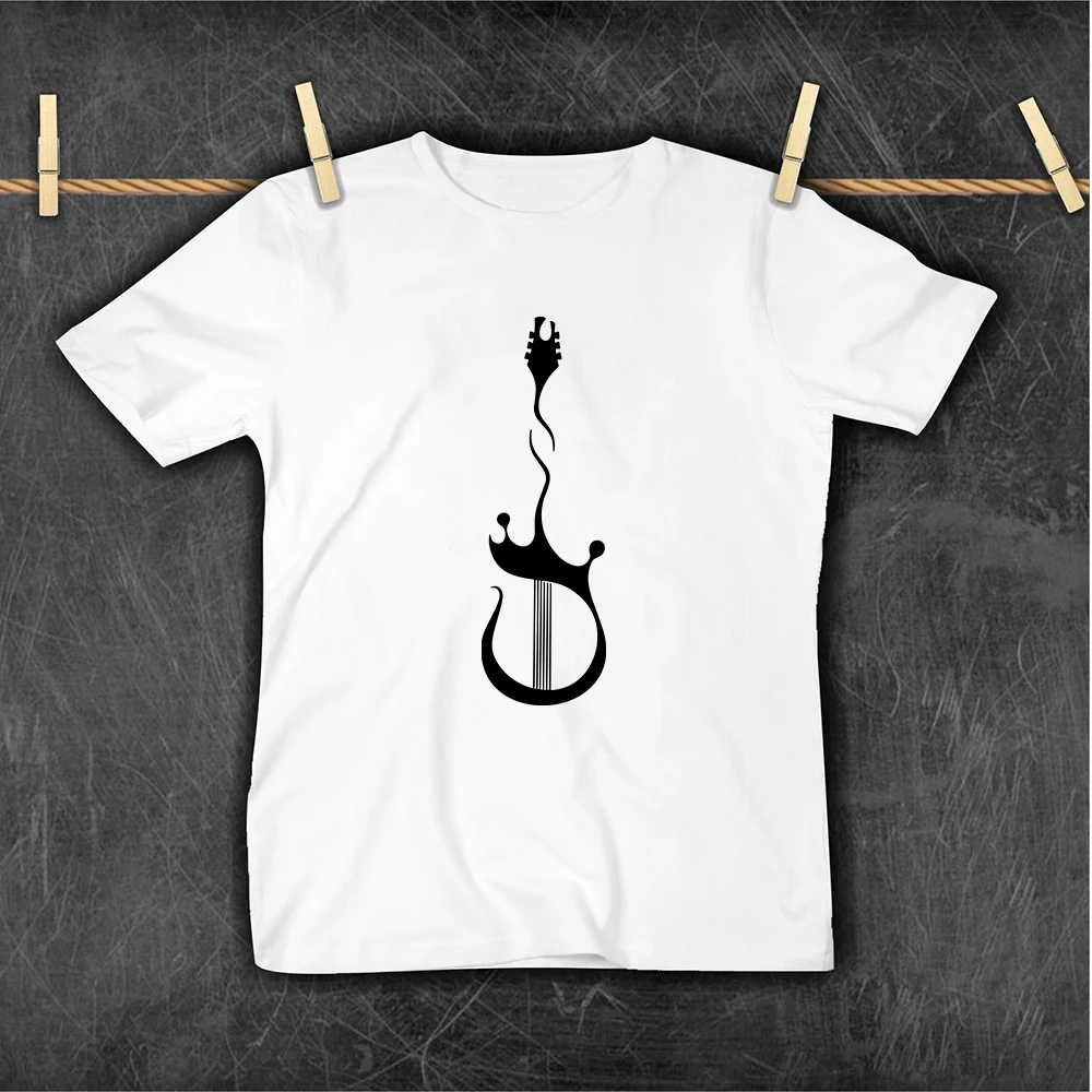 

Guitar Graphic Tee Shirt Enfant Garcon Punk Harajuku Fashion Kids Shirt Summer White Tops Rock Children T Shirt Breathable