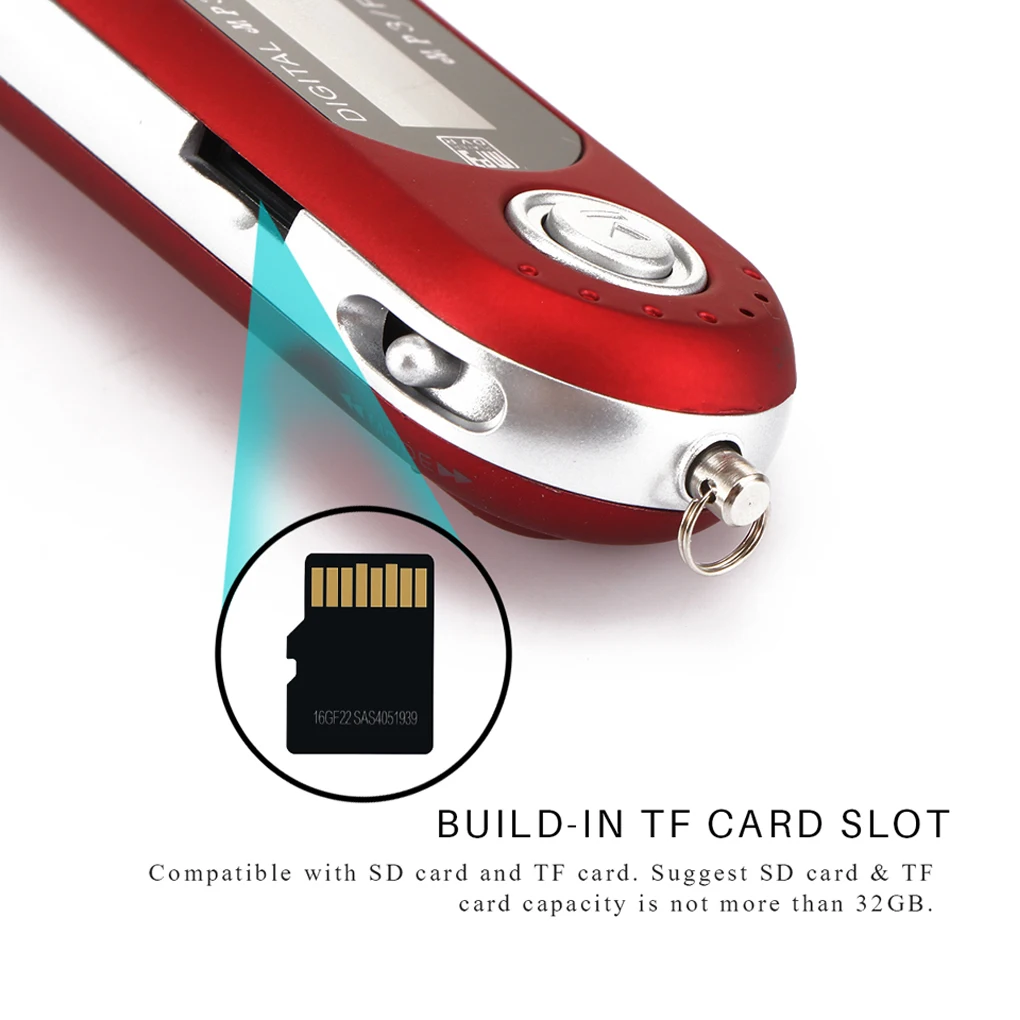 

Portable USB MP3 Music Player Digital LCD Screen & FM Radio With Microphone Mp3 Player Support 32GB TF Card