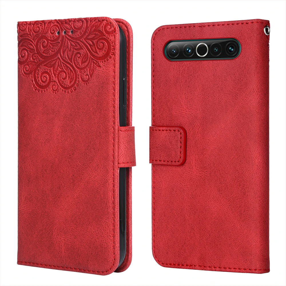 Роскошный кожаный чехол с тиснением и цветочным рисунком для Meizu 17 флип телефона