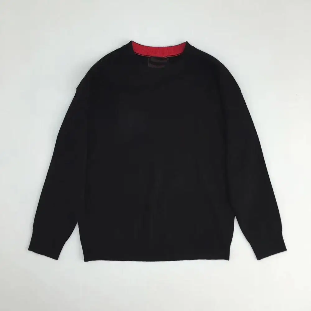 

100% Cashmere Autumn / Winter Round Neck Letter Embroidery Women Winter Sweater