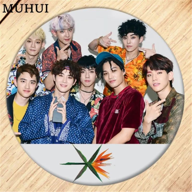 

Free Shipping Kpop EXO CHANYEOL KAI SEHUN Brooch Pin Badges For Clothes Backpack Decoration Jewelry B061
