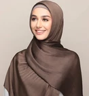 Шелковый однотонный шарф Hijabs для женщин, шарфышарфы, плиссированный сатиновый шарф 46 цветов на выбор
