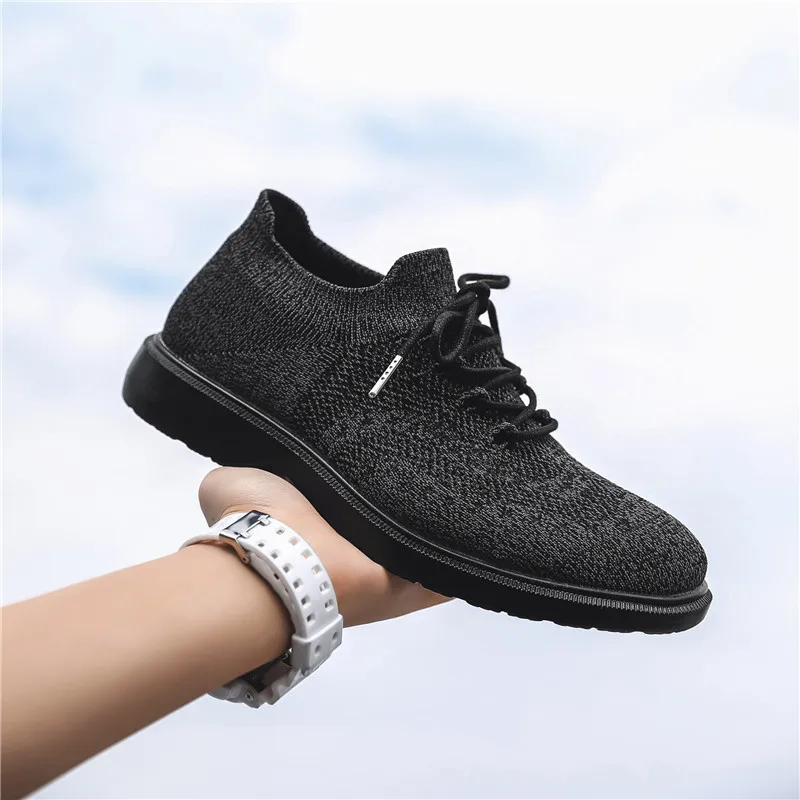 

Men's Mesh Shoes Fashion Flying Woven Fabric Slip-On Shoes British Trend Casual Shoes Moccasins Business Men Oxford Shoes