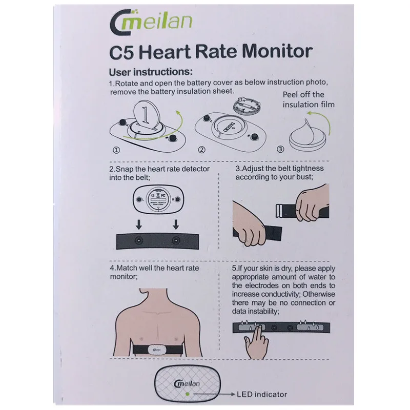 C5 датчик сердечного ритма HRM фитнес трекер Bluetooth BLE4.0 / ANT для iPhone Android спортивные