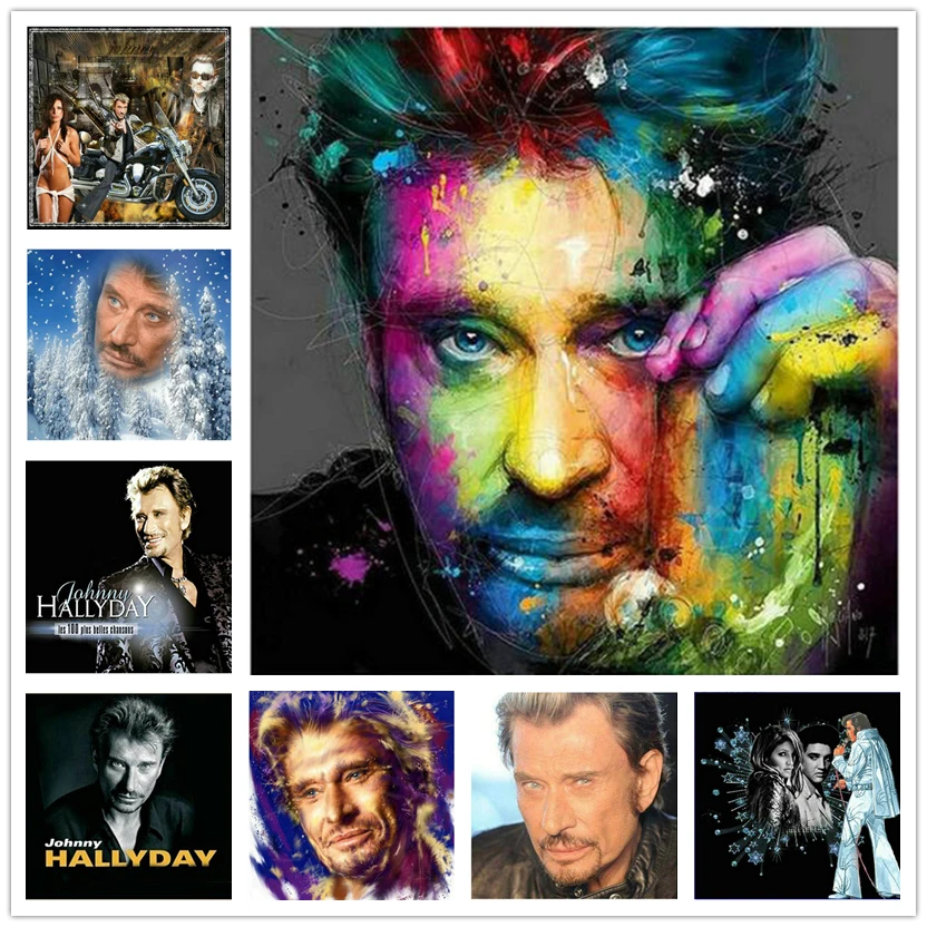 

5D DIY Diamond Painting Johnny Hallyday Icon Picture Cross Stitch Gift Square/Round Full Drill Embroidery Mosaic Art Home Decor