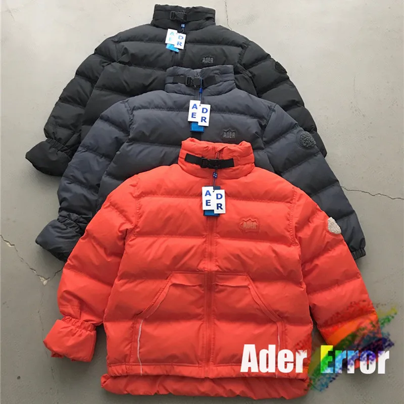 

Winter ADER ERROR Down Coats Men Women 1:1 Top Quality Zipper Thick Adererror Coat Safety Button Collar Inside Tag Label