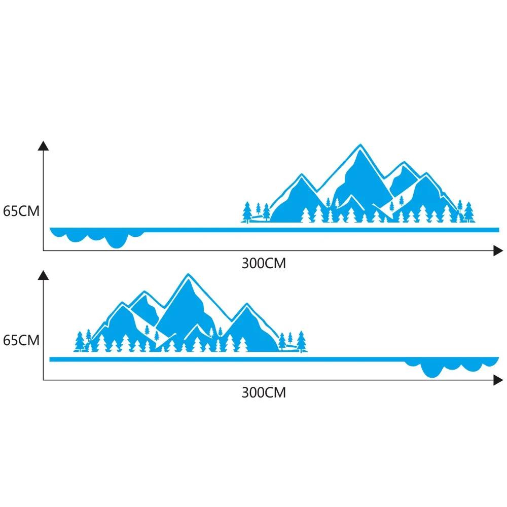 

300*65CM Universal Motorhome RV Stickers Mountain Tree Graphics Vinyl Car Stickers and Decals Caravan Auto Body Sticker Moulding