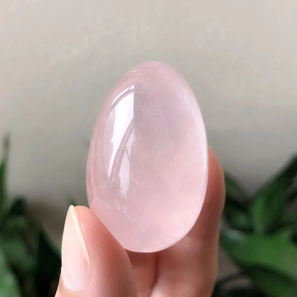 Яйцо Йони из натурального розового кварца без сверления массажные шарики