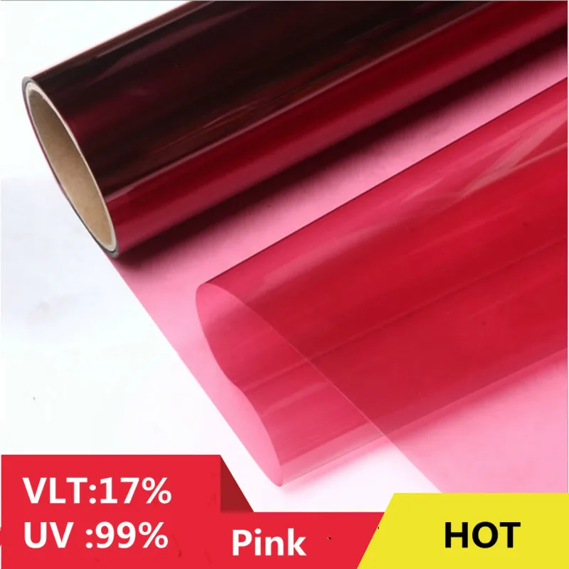 

HOHOFILM 50cmx600cm Pink Decorative Window Film Glass Film Adhesive for Home Office Decor House Decor Building Tint 20''x236.2''