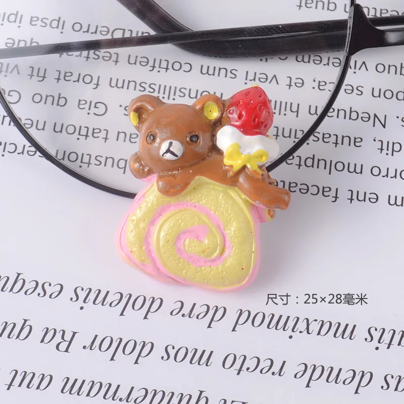 Мультяшный медведь печенье полимерные подвески для рукоделия наклейка глины