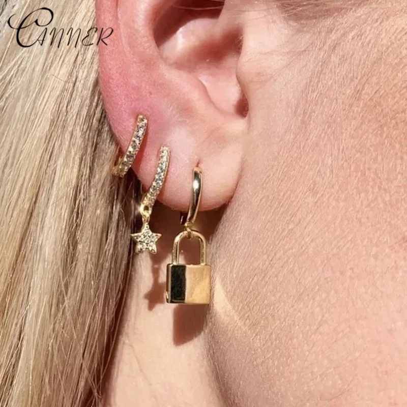 CANNER 925 пробы Серебряные подвесные серьги для женщин кастилаж звезда висячие 2019