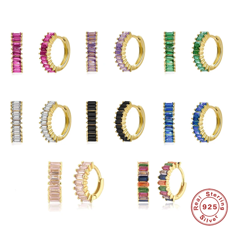 

Aide 2021 Fashion Hoop Earrings for Women Boucle Oreille Femme Real 925 Sterling Silver Huggies Earring AAAAA Fine Jewelry