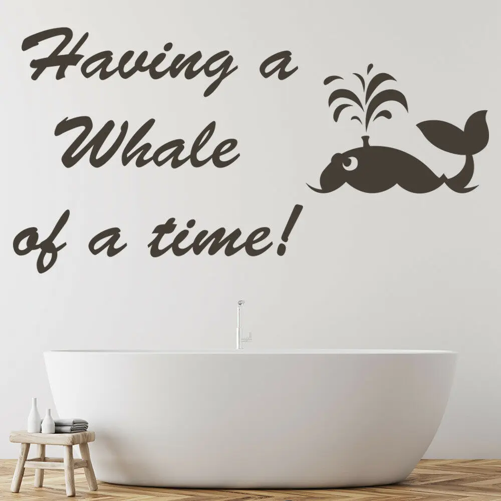 Кит настенные стикеры Цитата Ванная комната Душ Интерьер Декор двери окна