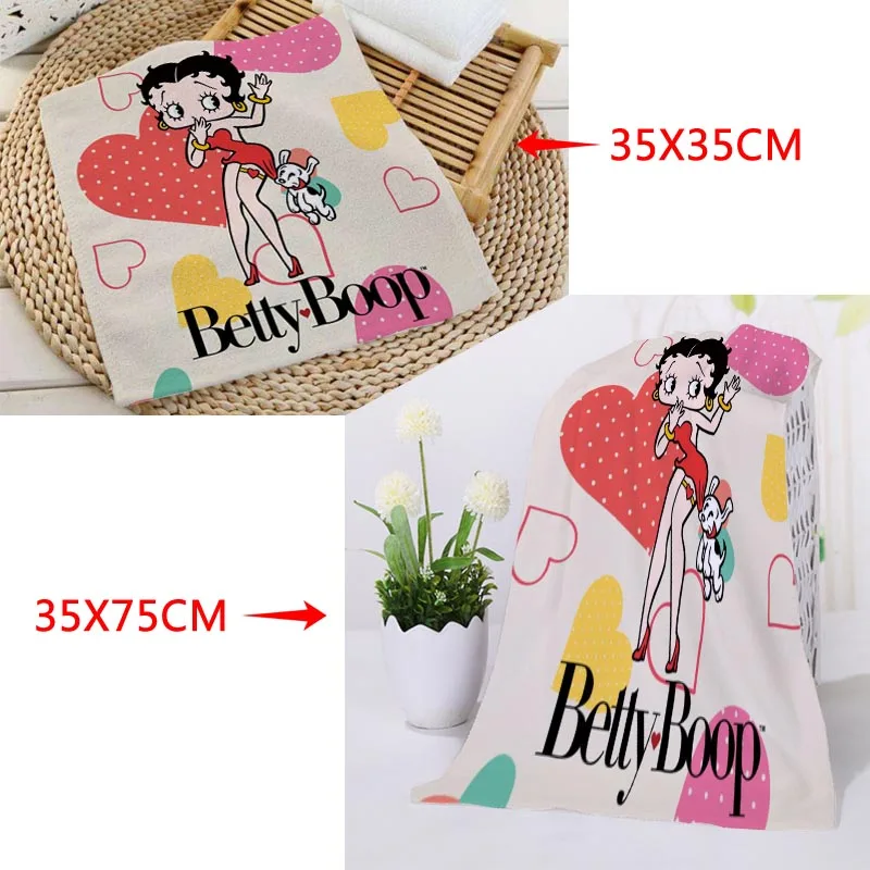 Новое поступление на заказ Betty Boop полотенце для лица с рисунком из микрофибры квадратные прямоугольные полотенца Размер 35x35 см 35x75 см - Цвет: 16
