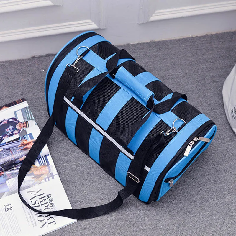 Blue Рюкзак для собаки курьерские Сумки Для Переноски кошка собака исходящих путешествия пакеты дышащая сумка для животных Одежда для Йорка чихуахуа - Цвет: Blue
