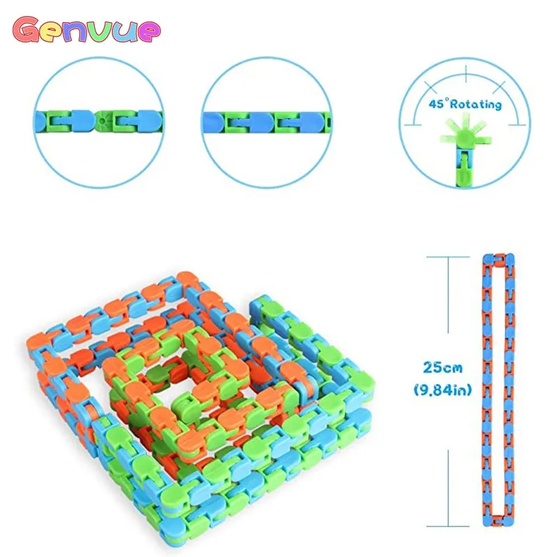 

Chain Wacky Tracks Puzzles Fidget Toy Decompression Sensory Squishy Reliever Toys Adult Child Antistress Autism Snake Snap Click