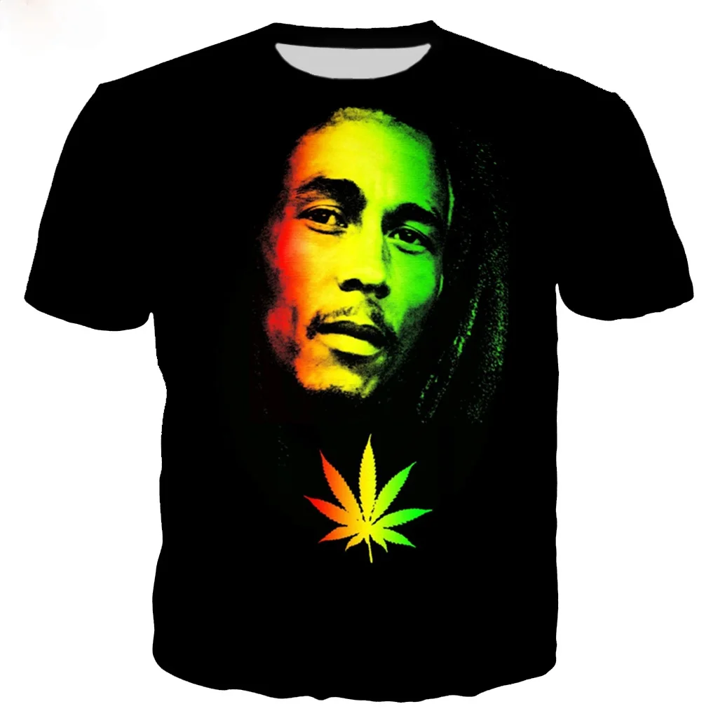 

2021 Singer BoB Marley 3d Printed T-shirt Women/men Fashion Casual Harajuku Shirt Summer Short Sleeve Hip Hop Streetwear Tops