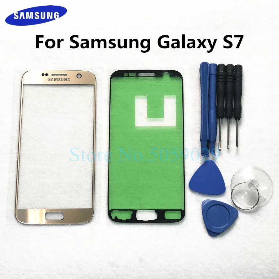 Замена внешнего стекла для samsung Galaxy S7 G930 SM-G930F G930FD ЖК-дисплей сенсорный экран передняя внешняя стеклянная линза+ Инструменты