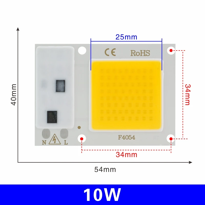10W Светодиодный COB чип лампа 10 Вт 20 Вт 30 Вт 50 Вт 220 В Smart IC нет необходимости драйвер светодиодный светильник 3W 5 Вт 7 Вт 9 Вт для наводнения светильник Точечный светильник Diy светильник ing - Испускаемый цвет: 10W