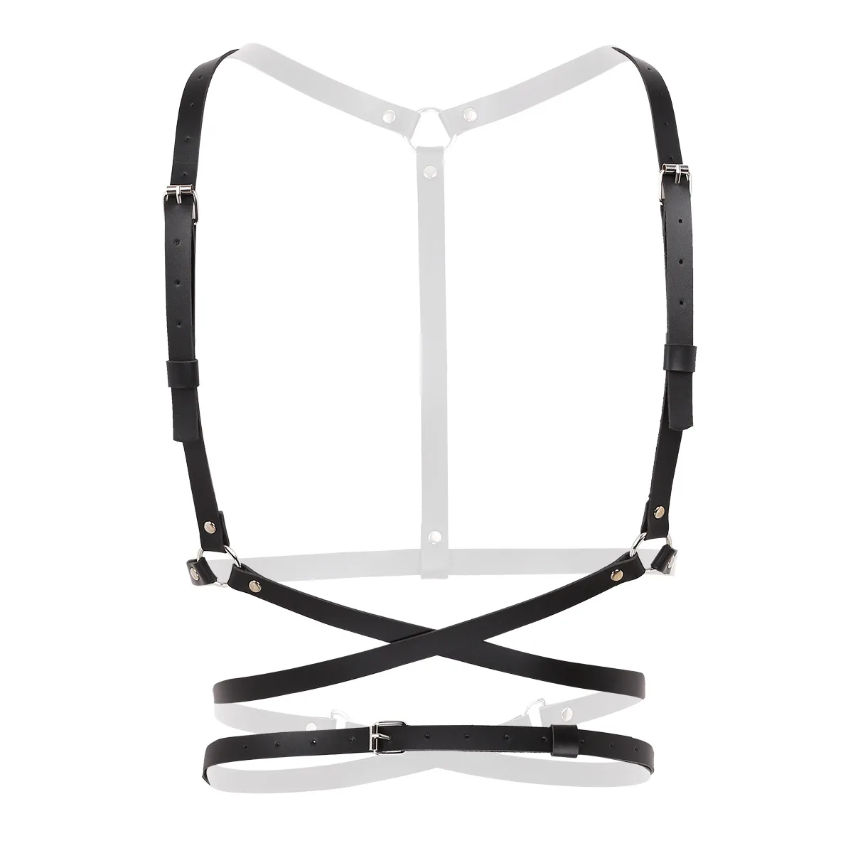 Men Punk Gothic Chest Harness Belt PU Leather Adjustable Body Cage Garter Male Sexy Cosplay Club Straps Suspenders | Тематическая
