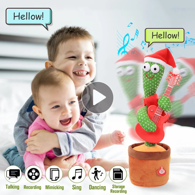 Dancing Cactus Toys Electron Plush Toy Soft Plush Doll Babies Cactus Sing Dance Speak Voice Interactive Bled Stark Toy For Kid