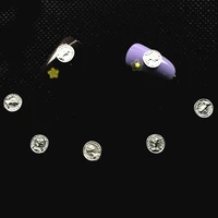 50pcs new 3d metal alloy nail rhinestones coin nail art charms silver round nails jewelry shapes nailart supplies accessories