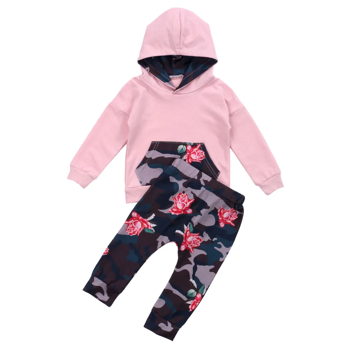 Комплект одежды для маленьких девочек из 2 предметов топ с капюшоном и длинными