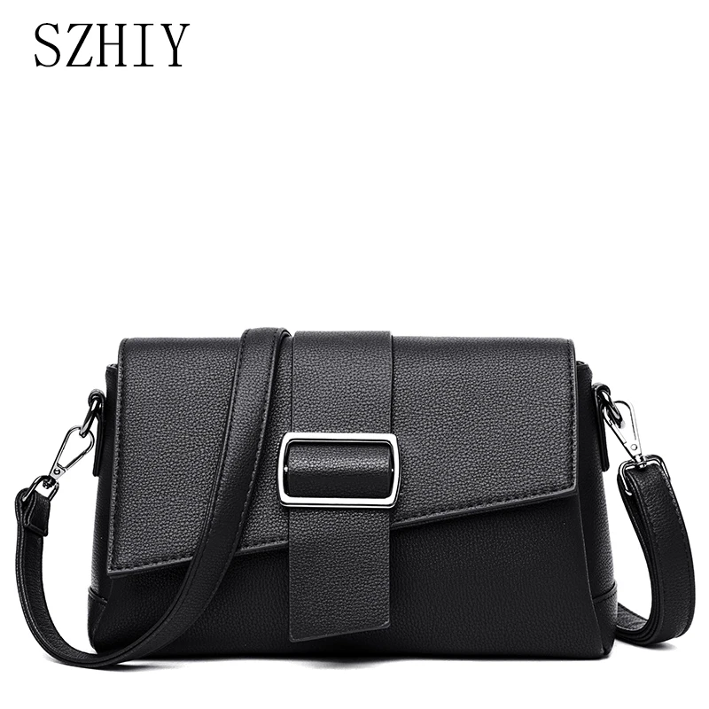 

Модная женская сумка через плечо, Сумки из искусственной кожи, простые Bolso De Mano Mujer, роскошные маленькие сумки через плечо с несколькими карм...